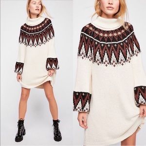 Free people Fair Isle Scotland sweater dress